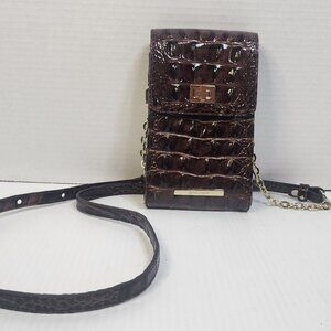 Brahmin Women's Madison Croc Embossed Leather Crossbody Cell Phone Bag